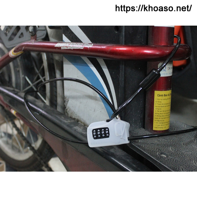 Khóa dây (cáp) mật khẩu chống trộm xe đạp, hành lý GIYO L-03